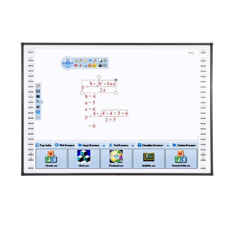Precision Interactive Whiteboard IB-Q4 Series dengan Wall Mount Mobile Stand Instalasi untuk anak-anak sekolah mengajar