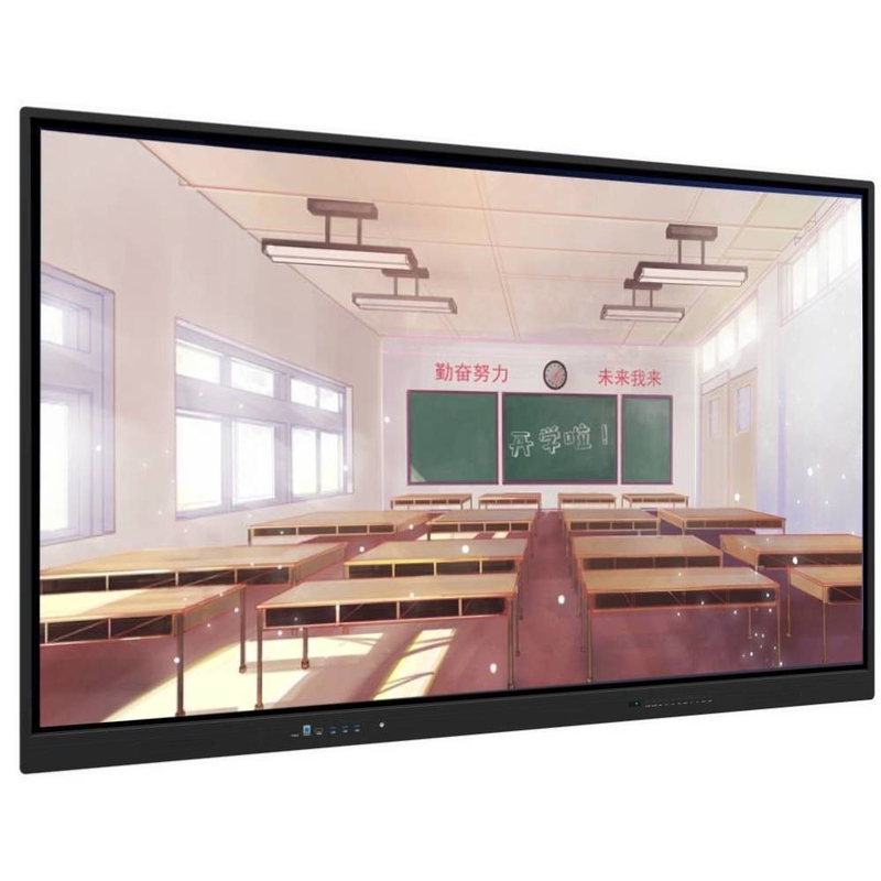 86 inci Android 13 20 titik sentuh 220V Power Supply Interaktif layar sentuh 4K Whiteboard Dengan Kamera Mikrofon untuk Pendidikan