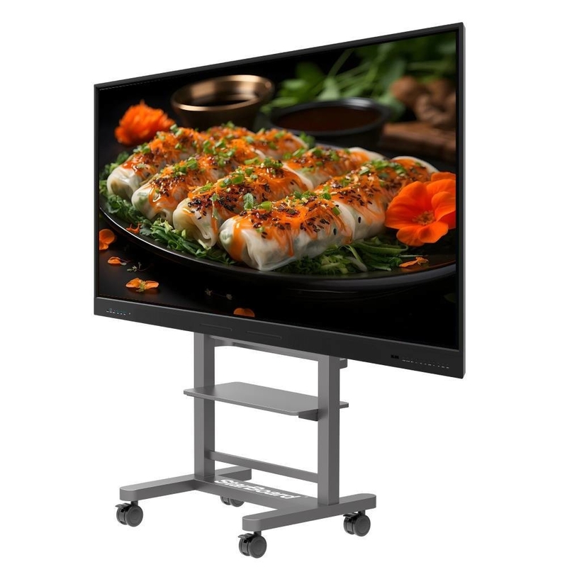 Iboard EDLA Google Certified 65 inci 75 inci Smart 20 Touch Monitor TV dengan USB VGA TYPE-C untuk pertemuan aula sekolah di rumah