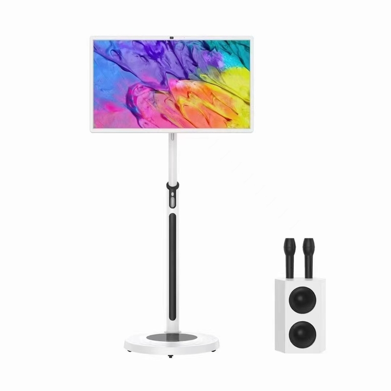 Portable Smart Touch Screen 32 Inch Movable LCD 13MP Kamera built-in Android 14 8+128G untuk KTV Home Bar