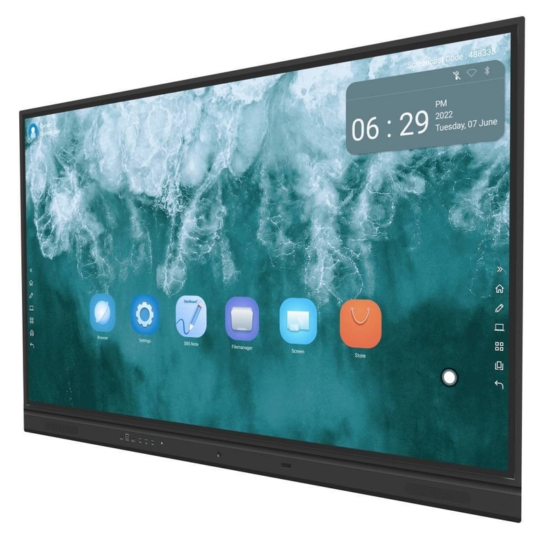 IBoard 75-TE-QS untuk Bulgaria 400cd/m2 48MP kamera dan 8 Mic built-in dengan Android 13 4+32G ram dan penyimpanan untuk sekolah