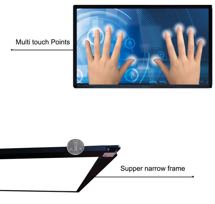 China Factory iBoard 32 43 55 Inch Infrared Touch 10 Points Open Overlay Frame untuk layar TV monitor video peralatan pendidikan dinding