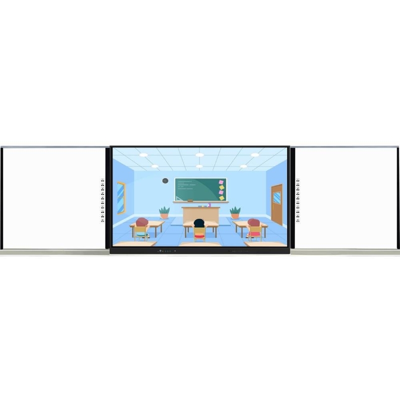 75 86 98 Inch tipe ABA panel sentuh cerdas cerdas dengan papan sisi android pc kamera sistem mikrofon semua dalam satu untuk mengajar zoom tim pertemuan dengan perangkat lunak wifi