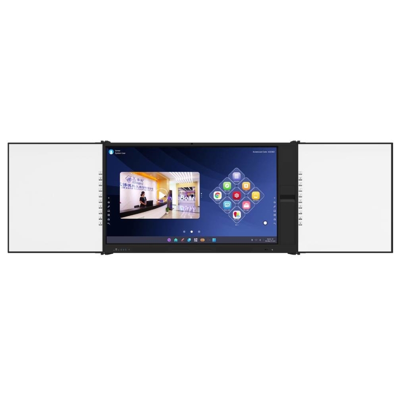 Smart 2 Sisi Hitam Hijau Whiteboard Dengan 75 86 Inch Android Touch Panel Board Dengan Kamera Mic Scanner Dokumen Stand Mobile Untuk Pendidikan Sekolah Kantor