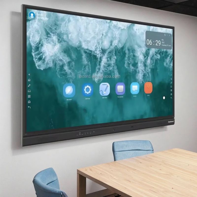 IBoard 55 Inch 4K Interaktif Whiteboard LCD Smart Board Android Window All In One layar sentuh untuk pengajaran sekolah