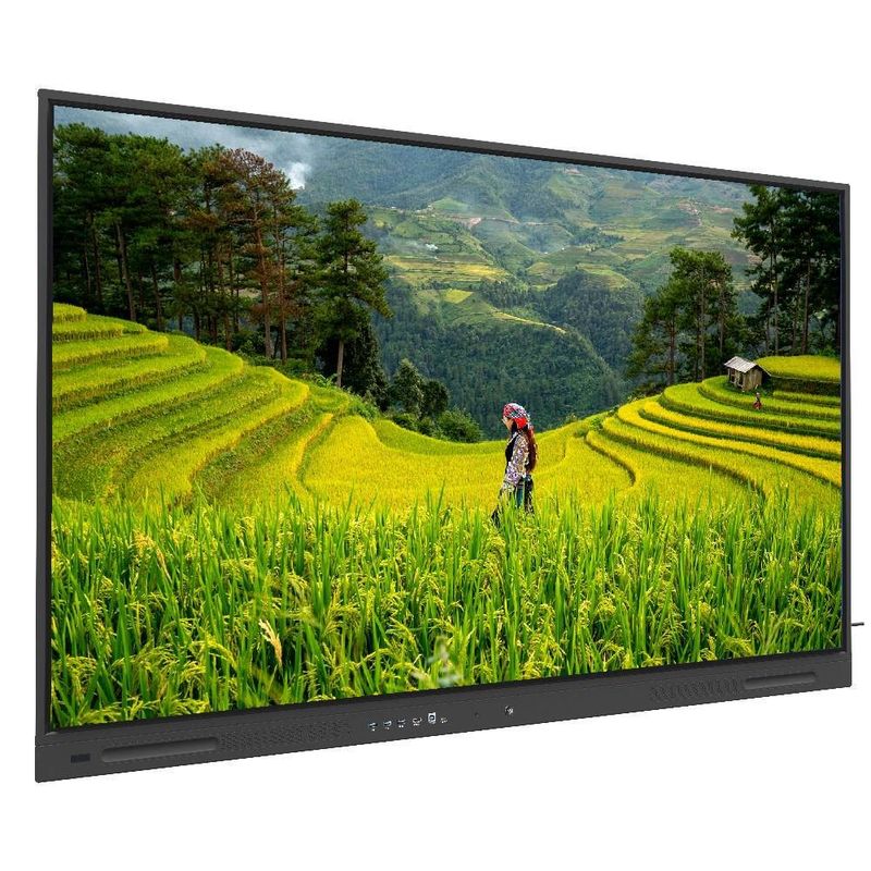 Interaktif Flat Panel 75 Inch Android 14 OPS PC Wifi BT USB RJ45 Touch Software Smart Board untuk Pendidikan Sekolah Pertemuan Pelatihan