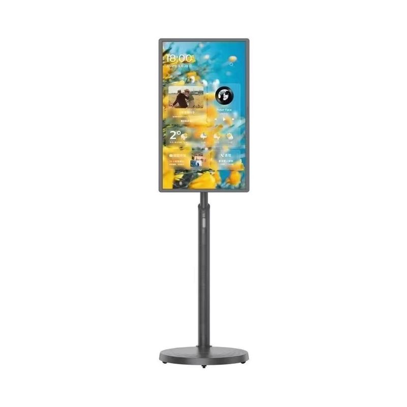 Kios Layar Sentuh 32 Inci Smart TV Wireless Moving Portable Android Televisi Isi ulang Layar Sentuh Lcd Smart Mobile Mini TV Display