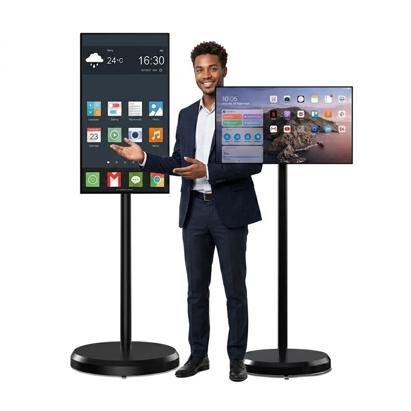 32 Inch Android Portable Touch Screen Kiosk dengan Multi-touch Capacitive Screen untuk Digital Signage Interaktif