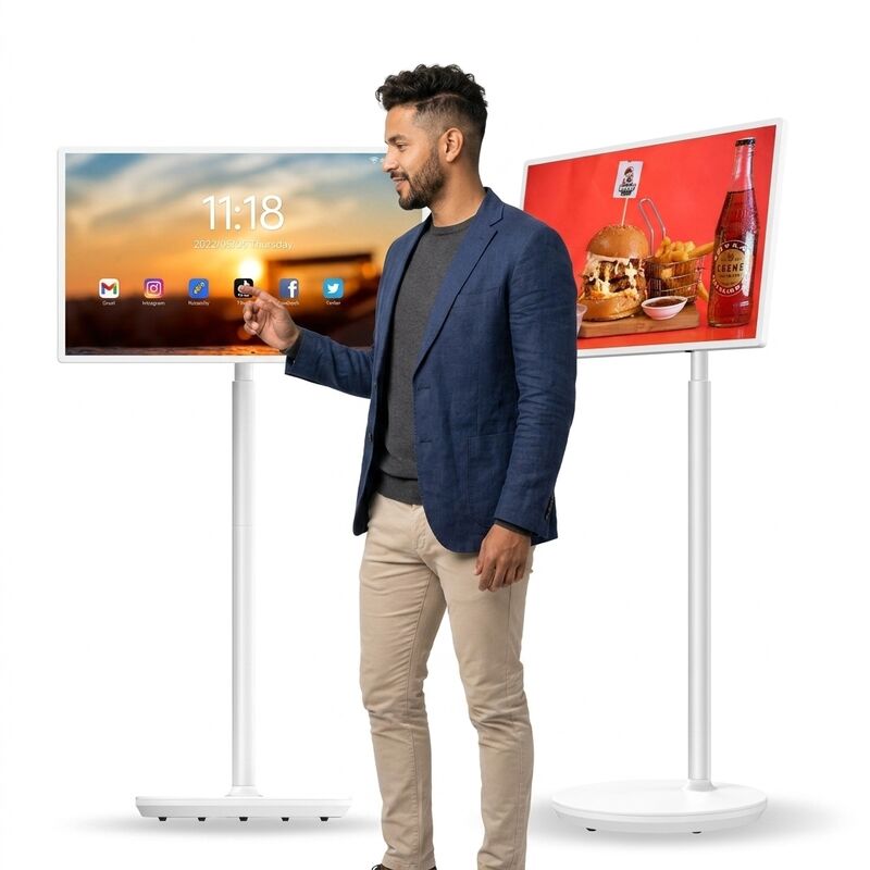 Portable 32 Inch Incell Touch Display Screen Rotate USB Wifi Smart Online Television TV untuk Kerja Belajar Gaming