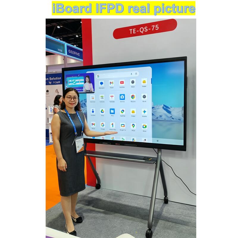 Popular Interaktif Flat Panel 55 Inch Resolusi 4k Smart Touch dengan Peralatan Sistem Android Baru untuk Pertemuan Kantor Kelas