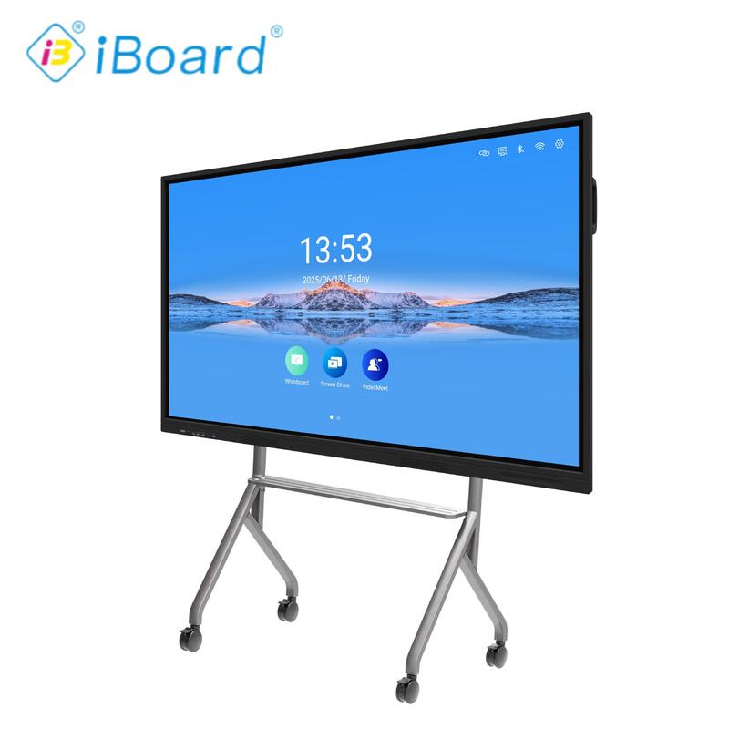 Popular Interaktif Flat Panel 65 Inch Resolusi 4k Smart Touch dengan Peralatan Sistem Android Baru untuk Pertemuan Kantor Kelas