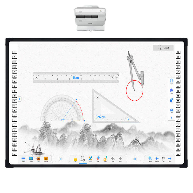 iBoard Factory Digital Smart Whiteboard Frame Aluminium Nano Keramik Permukaan Untuk Pengajaran Kelas Panel Sentuh Interaktif Whiteboard