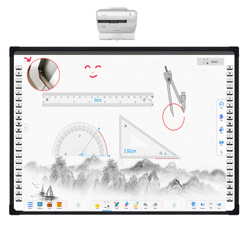 Elektronik DTV Optical Interactive Whiteboard dengan 2 titik sentuh dan 32768 x 32768 Resolusi Smart Board