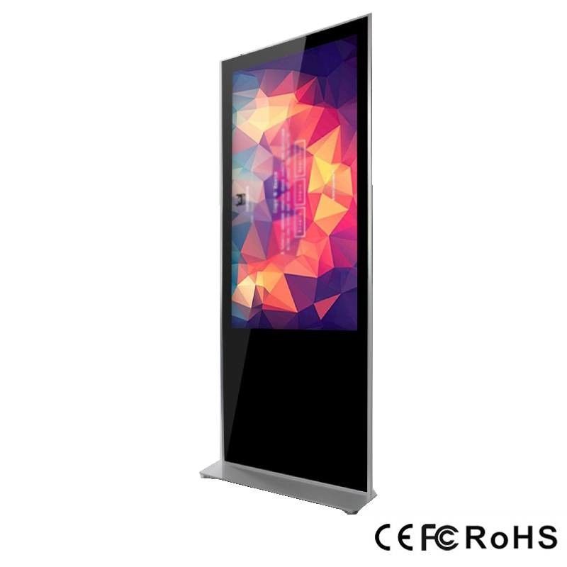 Perlengkapan Iklan Layar Sentuh Kapasitif Tanda Digital Kiosk Lantai Berdiri Layar LCD Interaktif