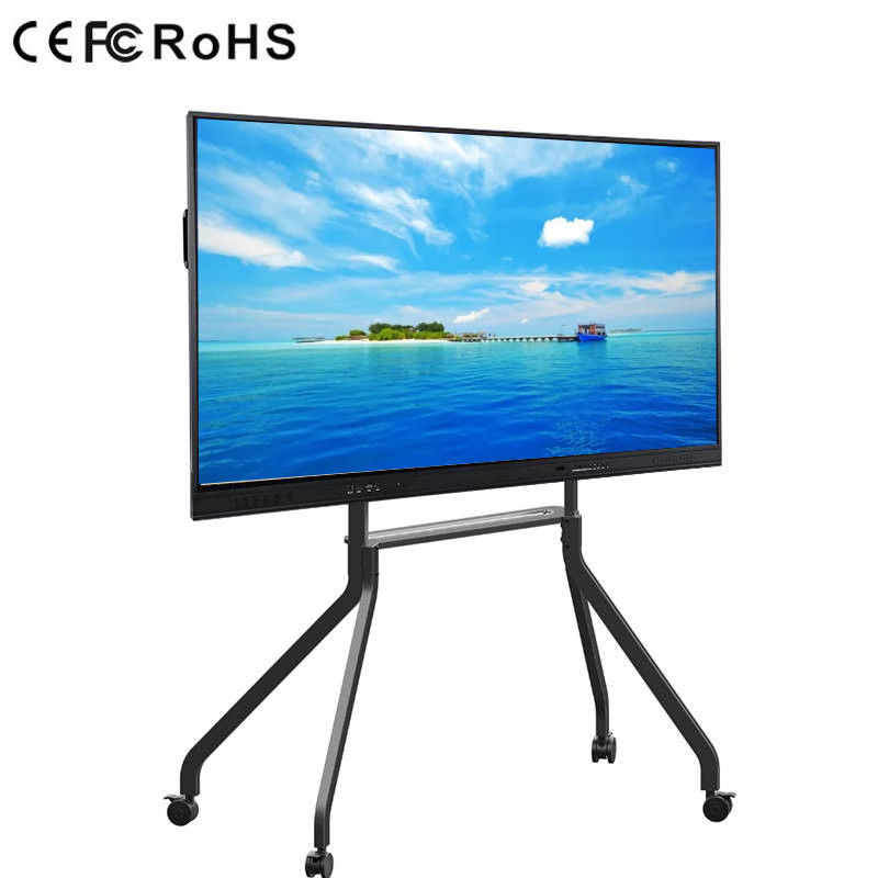 UHD 4K Interaktif layar sentuh Monitor Zero Gap Kaca Smart TV Whiteboard Dengan Semua Dalam Satu Komputer