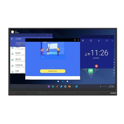 Papan Tulis Interaktif Inframerah Android 11 Monitor Layar Sentuh Multi Tugas