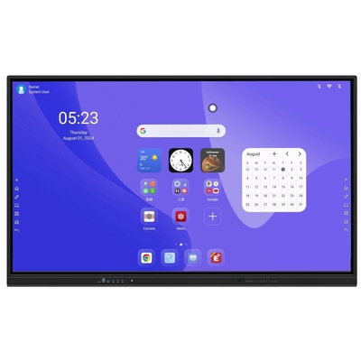 Interaktif Flat Panel Android 14 8+128G 50 titik sentuh papan tulis perangkat lunak bahasa OEM untuk pertemuan pendidikan sekolah