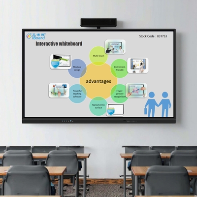 65 Inch Interactive Flat Panel Display Touch Screen Monitor dengan Fungsi AI Diperbarui untuk Smart Classroom