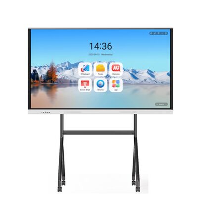 75 inci Resolusi 4K Interaktif Whiteboard dengan 20-Point Multi-Touch Smart Touch Screen untuk pendidikan dan pertemuan