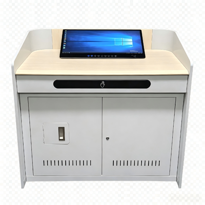 23.8 Inch Digital Podium Touch Table Desk Cabinet Untuk Meeting Kantor Kelas Pengajaran