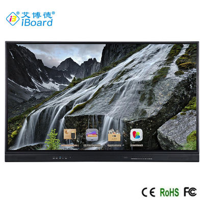 Papan Tulis Interaktif LED 65 Inch, Panel Datar Cerdas Android 9 10/20 Titik Sentuh Warna Hitam Inframerah